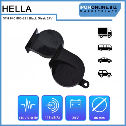 Hella 3FH 940 800-821 Black Sleek 24V Horn Set - 12 / 24PCS Hella 3FH 940 800-821 Black Sleek 24V Horn Set - 12 / 24PCS